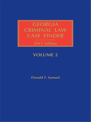 cover image of Georgia Criminal Law Case Finder